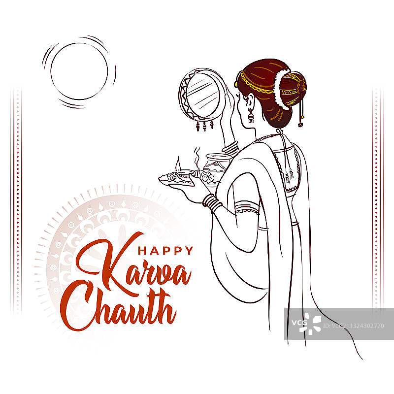 庆祝卡尔瓦乔特节的印度妇女图片素材