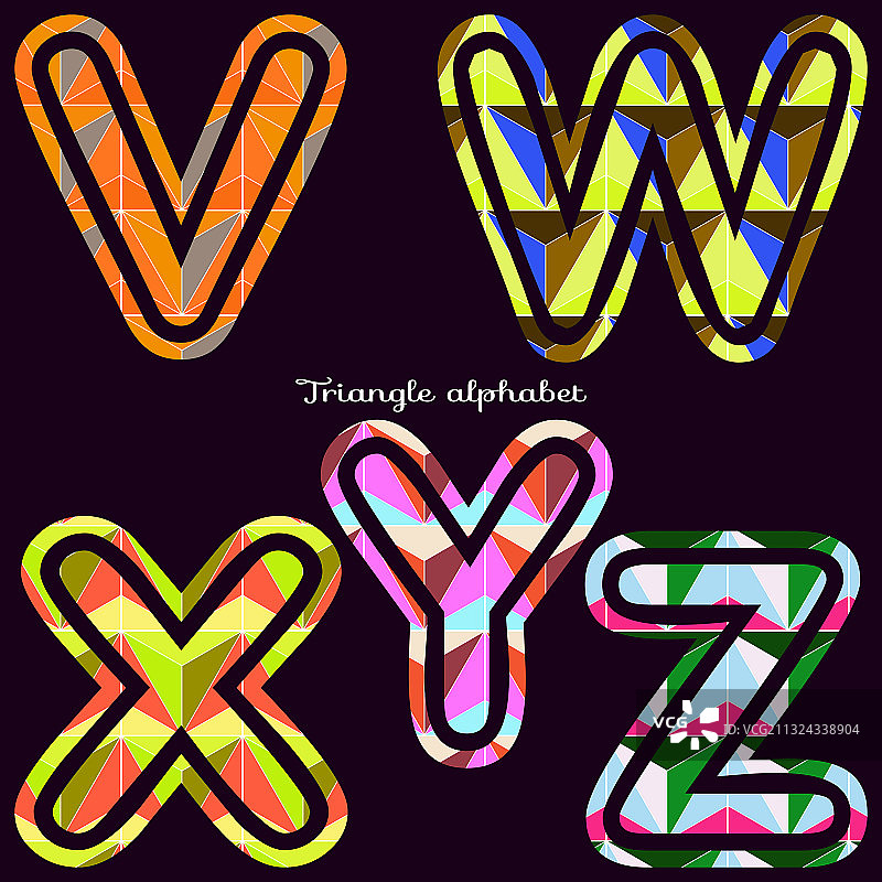 三角字母v w x y z图片素材