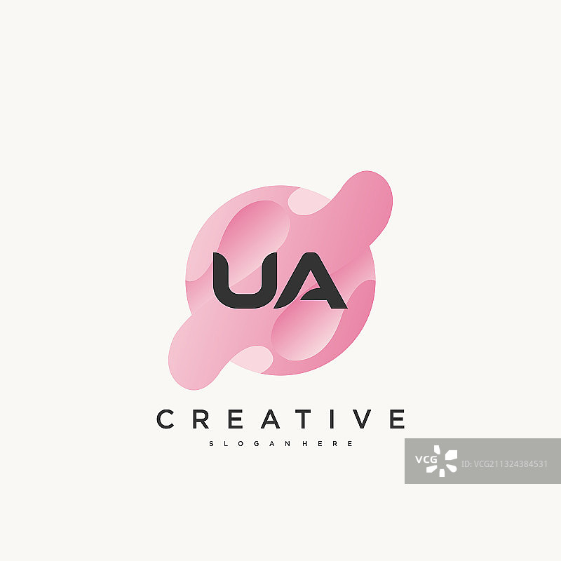 Ua首字母彩色logo图标设计图片素材