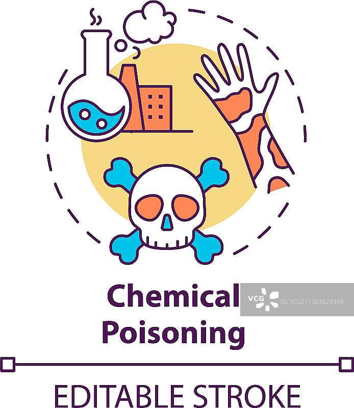 化学中毒概念图标图片素材