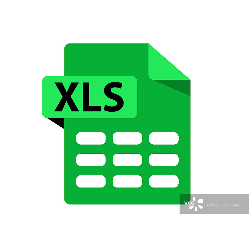 绿色图标XLS文件格式扩展图标图片素材