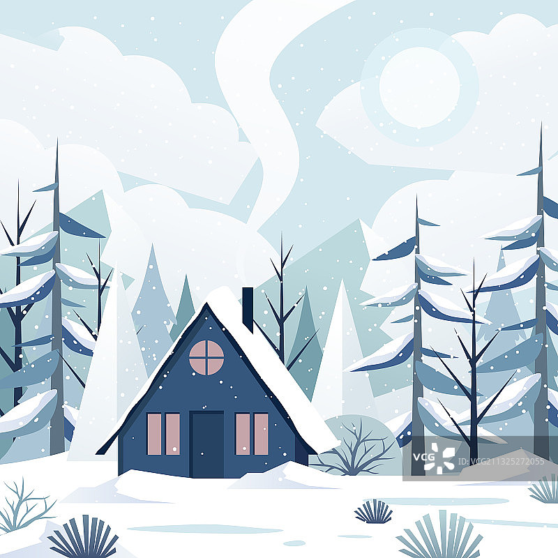 平面设计冬季景观图片素材