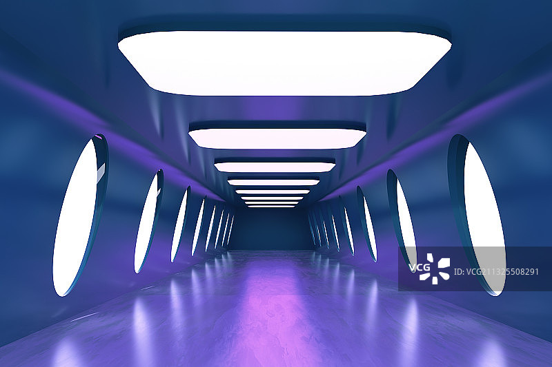 未来，隧道，太空，空的，背景图片素材