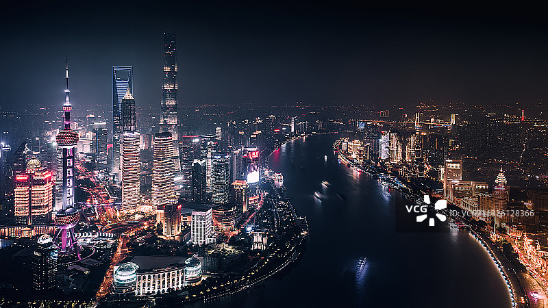 上海陆家嘴夜景风光图片素材