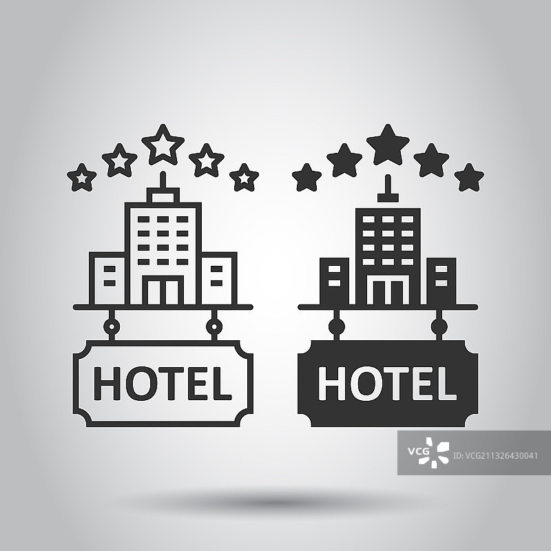 酒店5星级标志图标在公寓式客栈图片素材