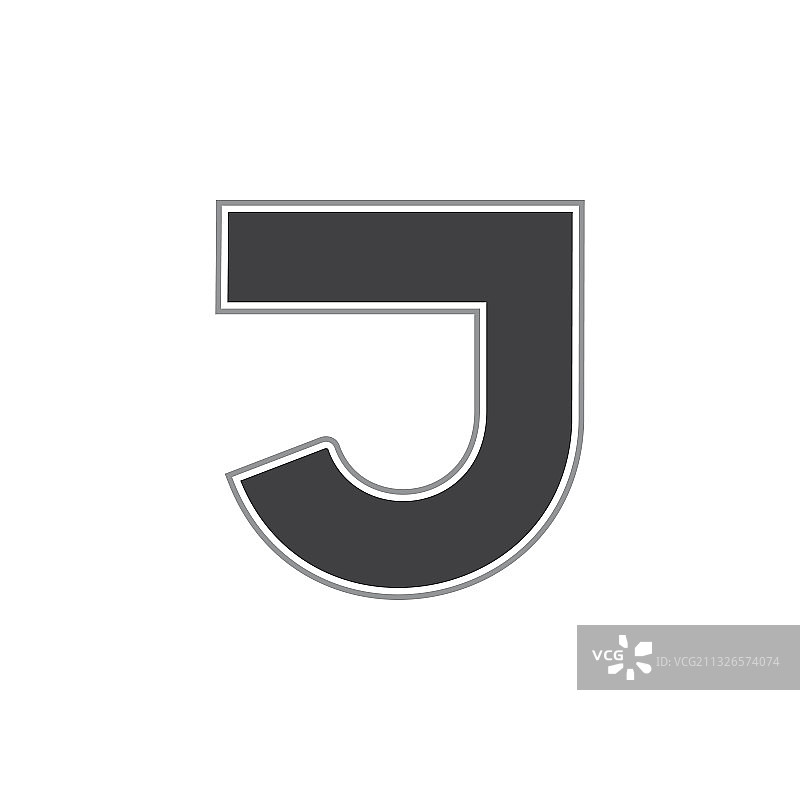 字母j简单的几何线条标志图片素材
