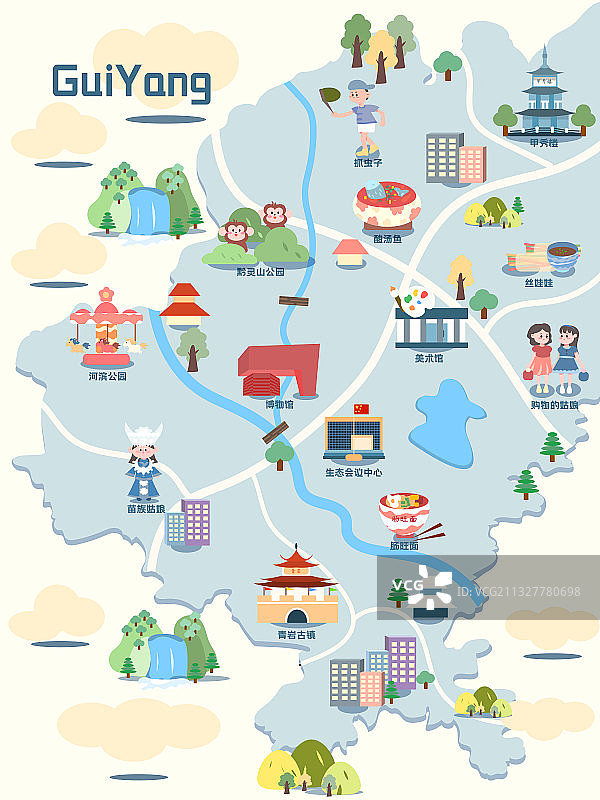 贵阳城市地图图片素材