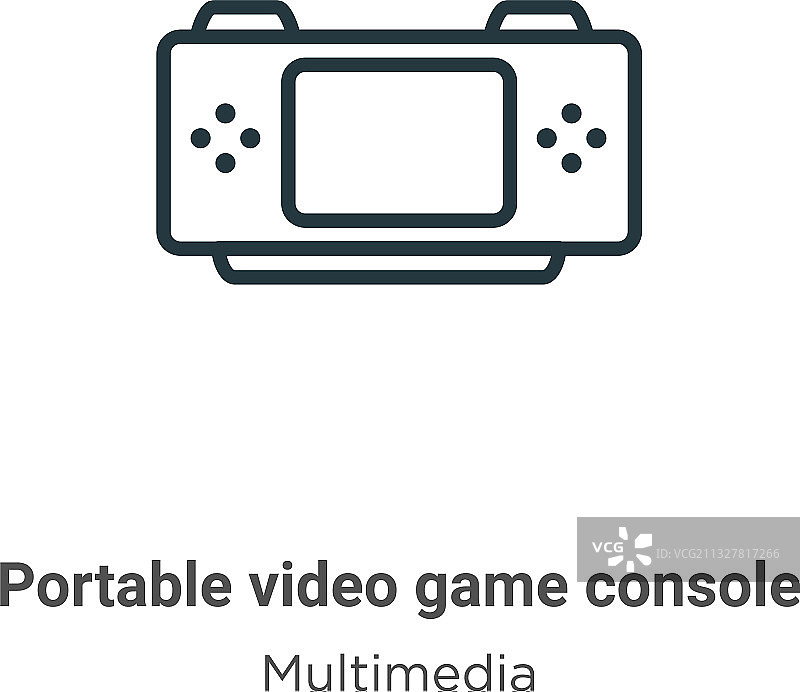 便携式视频游戏控制台轮廓图标薄图片素材