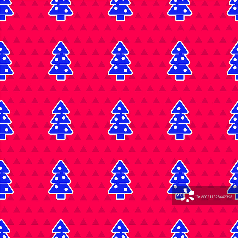 蓝色圣诞树与装饰图标孤立图片素材