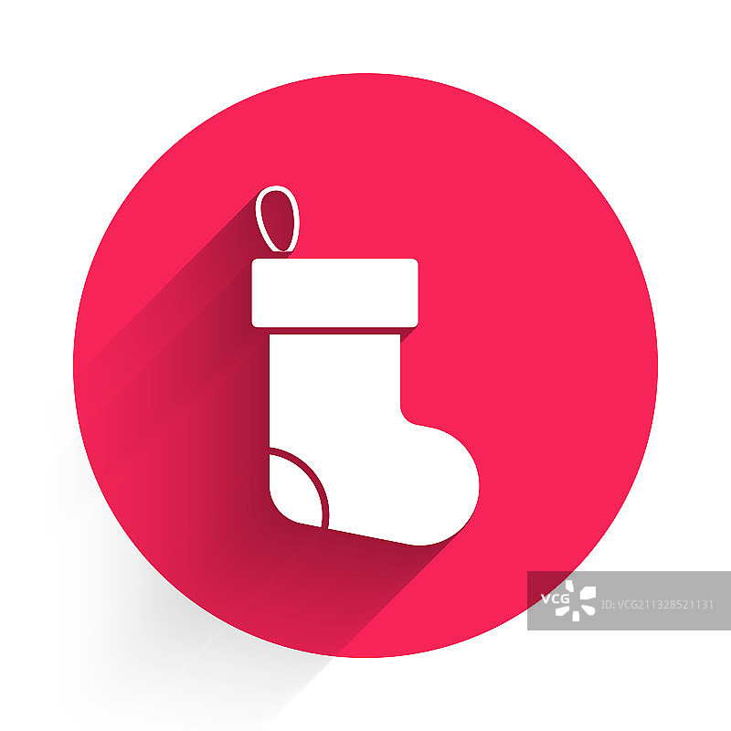 白色圣诞长筒袜图标孤立与长图片素材