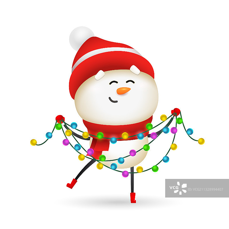 快乐的雪人庆祝圣诞节图片素材