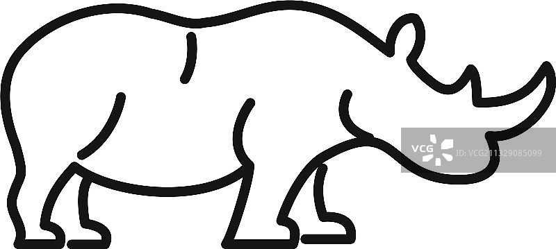 犀牛非洲图标轮廓风格图片素材