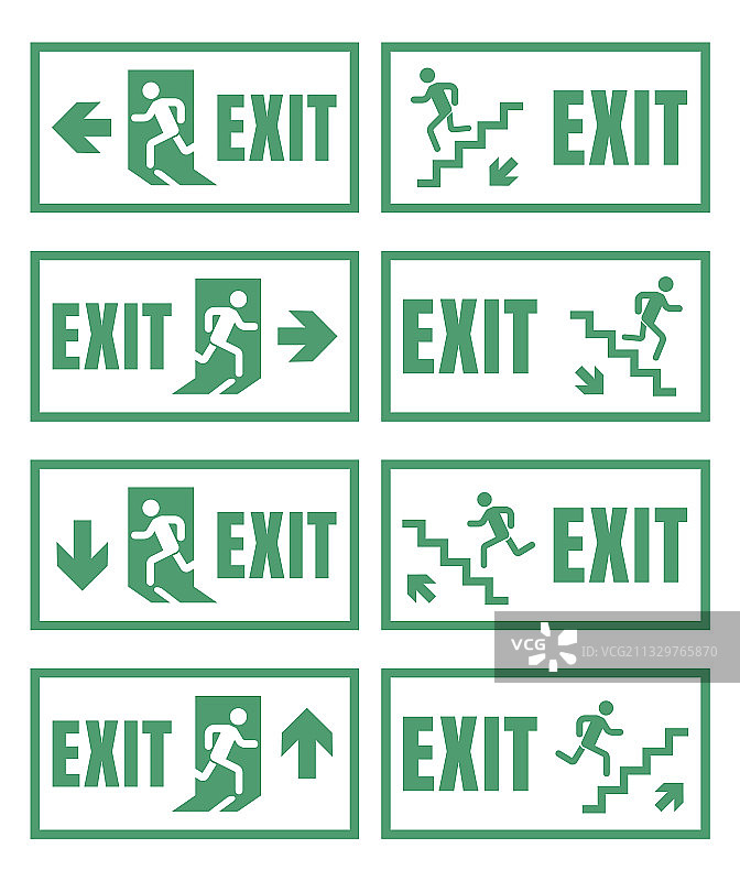 出口门标志设置紧急消防出口标志图片素材