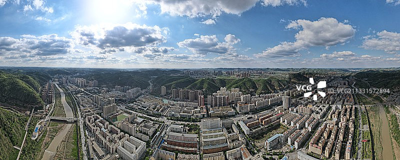 陕西省延安市城市旅游风光图片素材