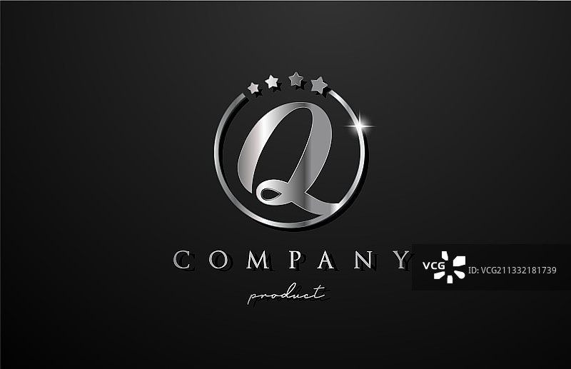 Q银金属字母公司标志图片素材