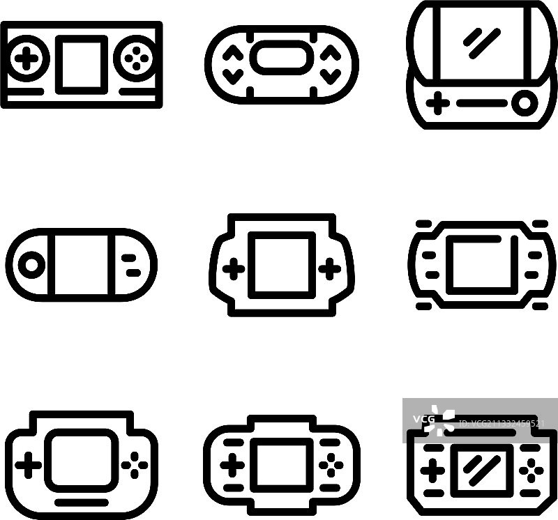 便携式游戏图标或标志孤立标志符号图片素材