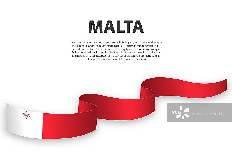 挥舞着带有马耳他旗的丝带或旗帜图片素材