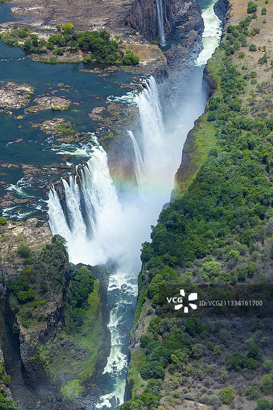 维多利亚瀑布在赞比西河-赞比亚/津巴布韦图片素材