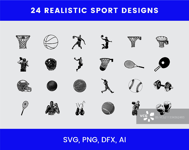 24款逼真的运动设计图片素材
