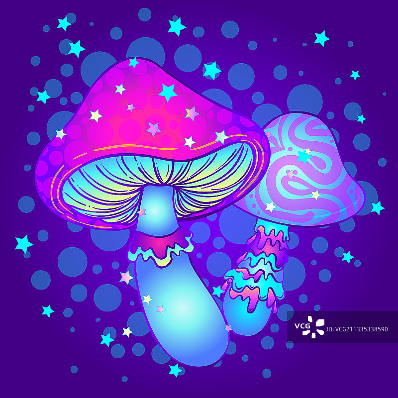 魔术蘑菇迷幻的幻觉图片素材