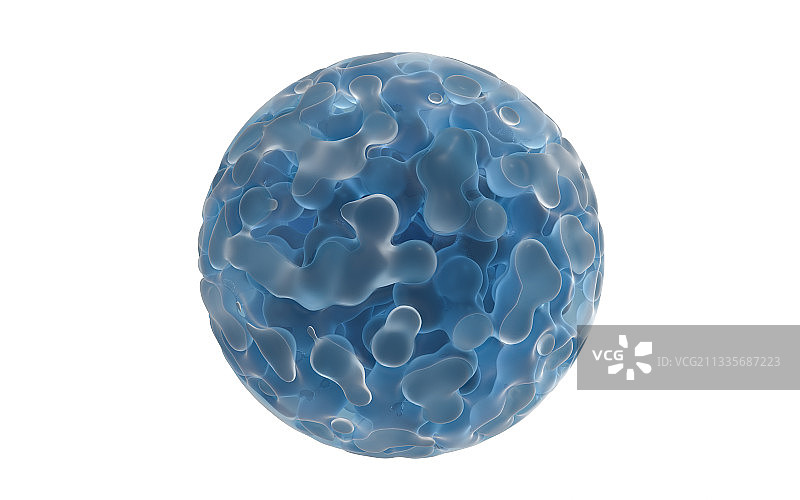 创意的蓝色球体 3D渲染图片素材