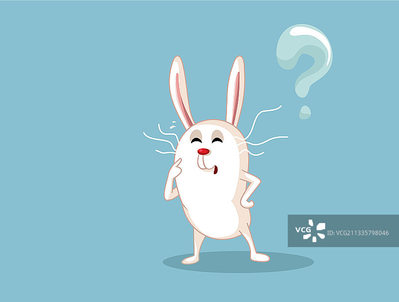 有趣的小白兔有很多问题图片素材