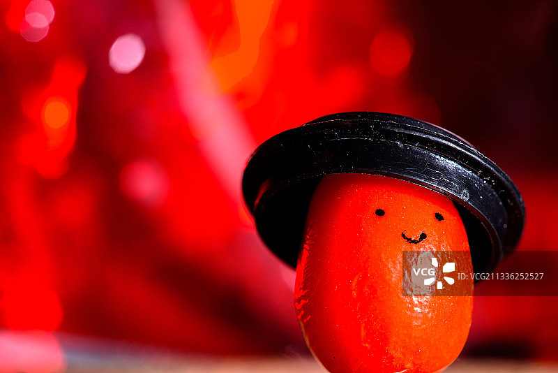 红色甜椒与笑脸的特写，温尼伯，马尼托巴，加拿大图片素材