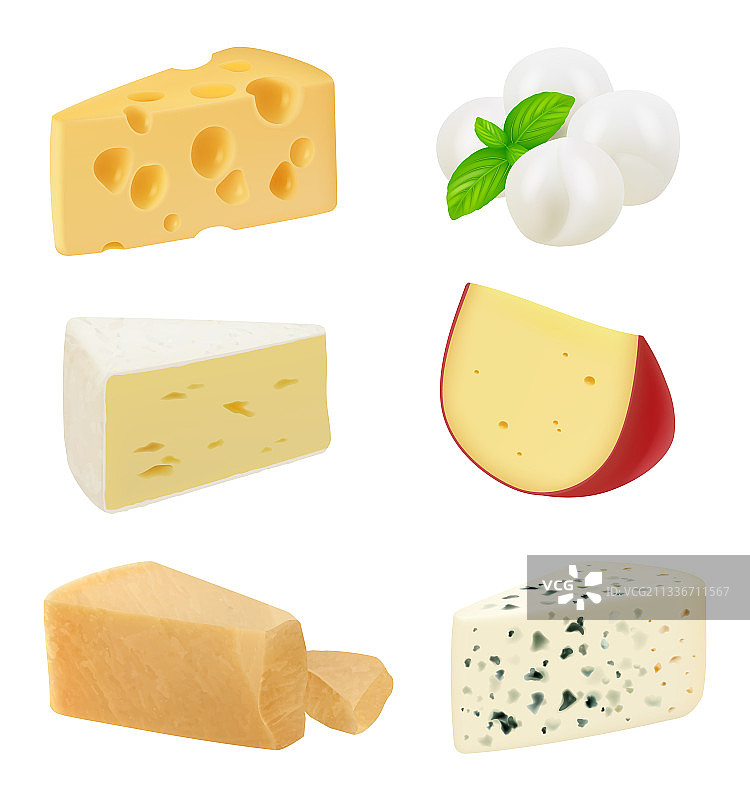 逼真的奶酪块，美味的美食图片素材