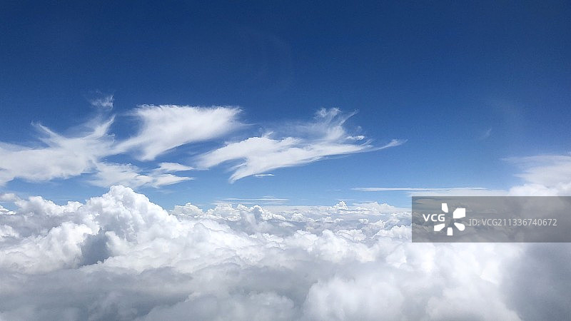 从敦煌飞往西宁的3万英尺天空图片素材