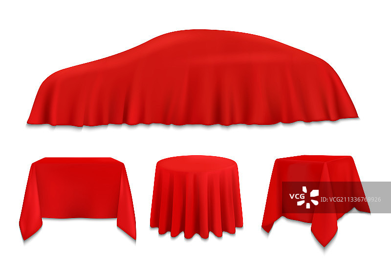 红丝布盖物件挂餐巾图片素材
