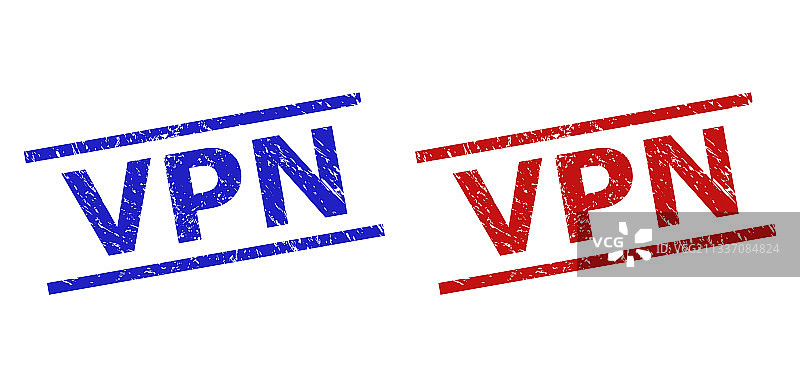 VPN邮票印章与粗糙的表面和平行图片素材