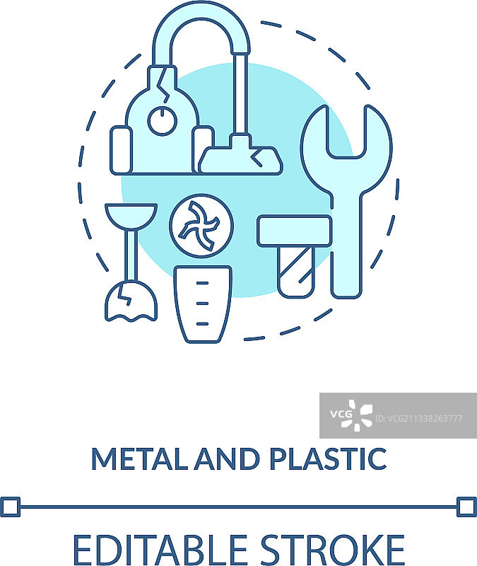 金属和塑料概念图标图片素材