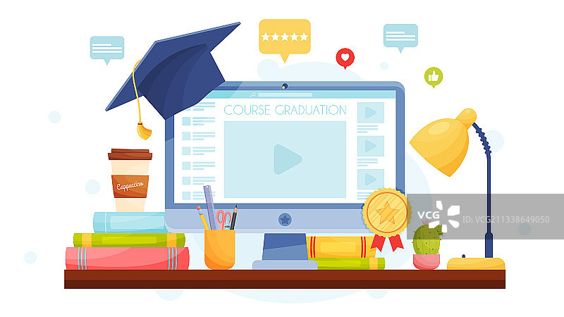 网络教育毕业理念平面设计图片素材