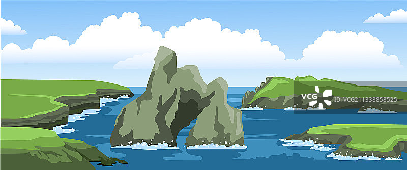 海洋景观与悬崖岩石海岸海图片素材
