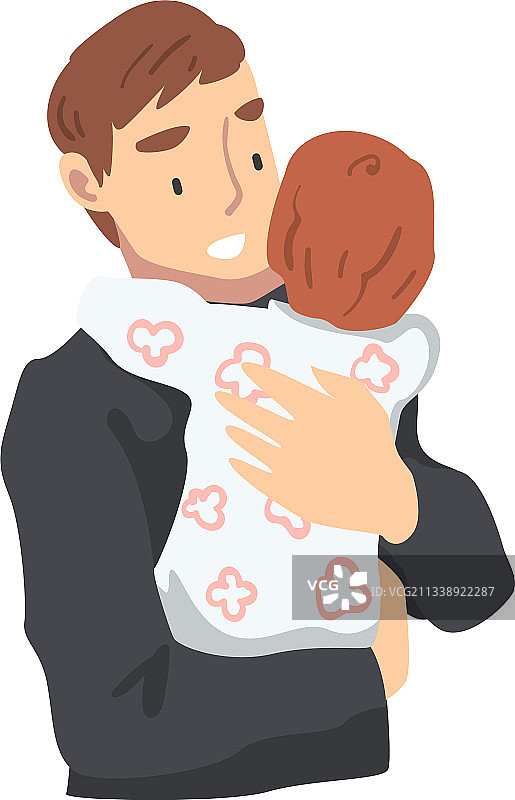 快乐的父亲拥抱他的婴儿养育图片素材