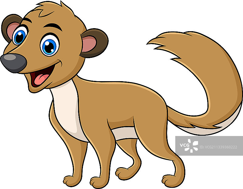 可爱的猫鼬卡通动物图片素材