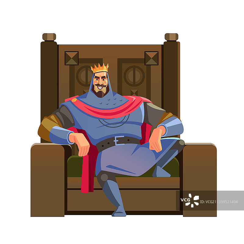 卡通国王陛下快乐的国王人物上图片素材