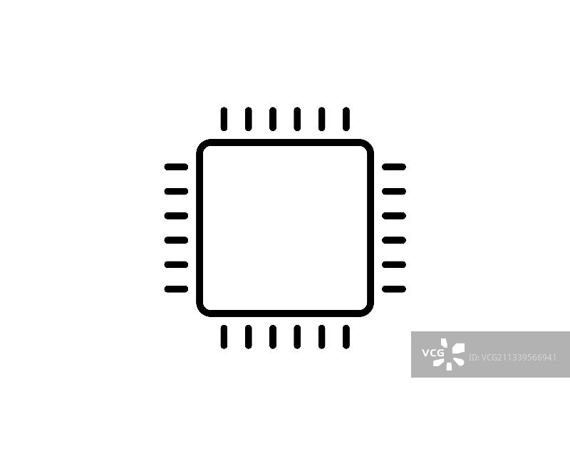 迷你CPU图标扁平化风格孤立图标手机CPU图片素材