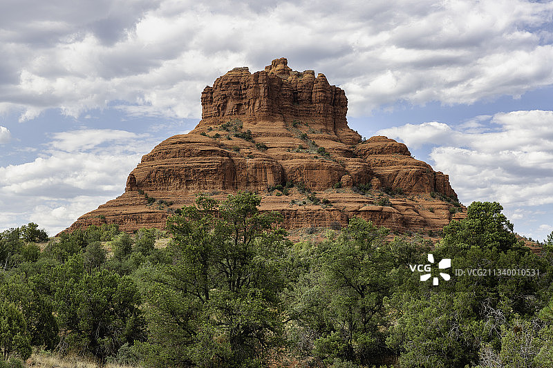 低角度的岩石形成对天空，红岩护林员区，亚利桑那州，美国，美国图片素材