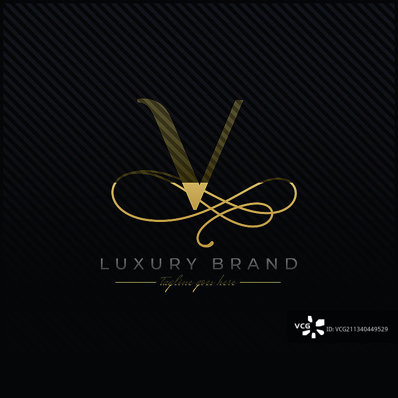 首字母v奢华的logo设计优雅图片素材