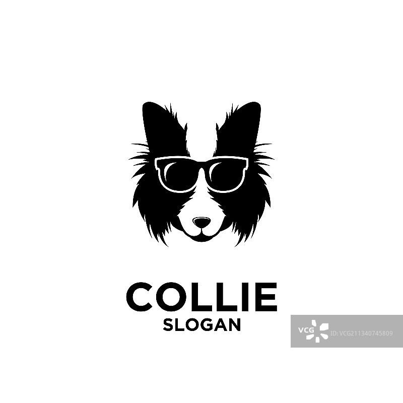 柯利犬简单的标志设计图片素材