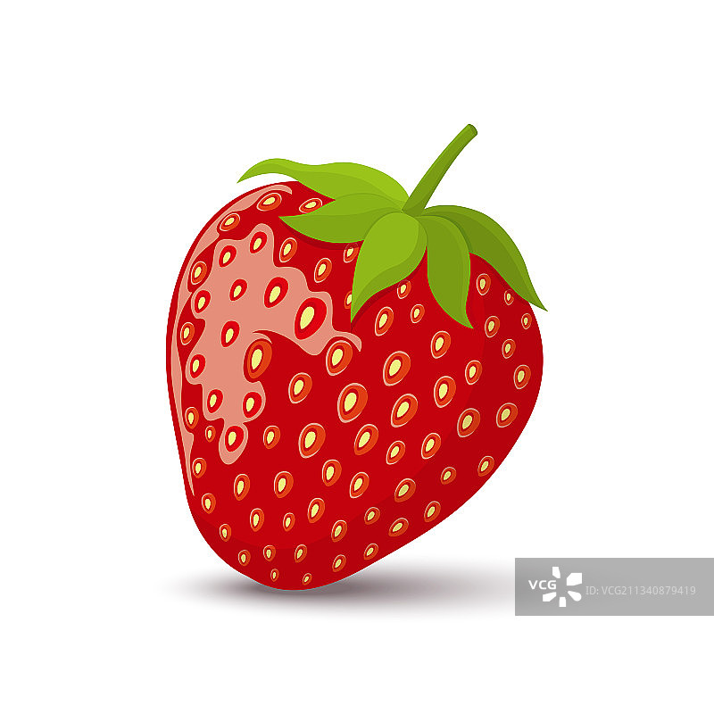 草莓甜果扁平式草莓图标图片素材