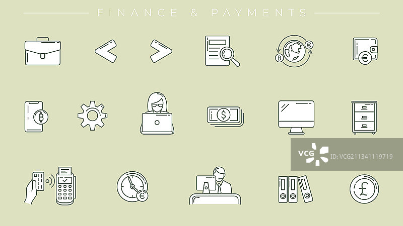 财务和支付概念线风格图片素材
