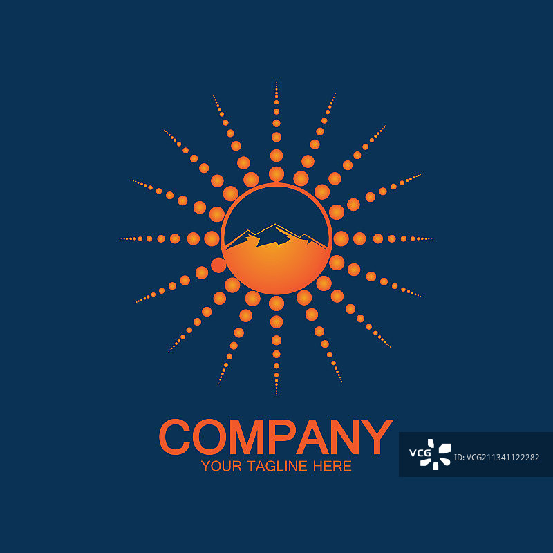 太阳山标志图标设计股票图片素材