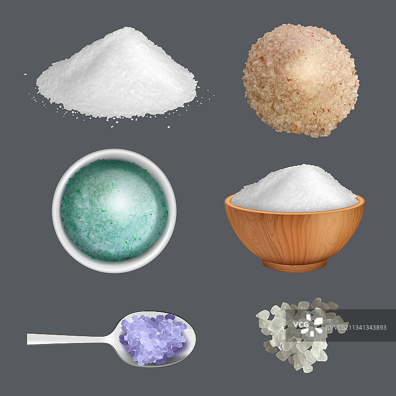 盐现实的产品成分的菜肴图片素材