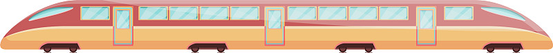 火车特快列车图标卡通风格图片素材