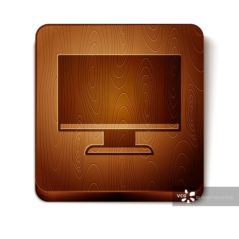 棕色电脑显示器屏幕图标隔离图片素材