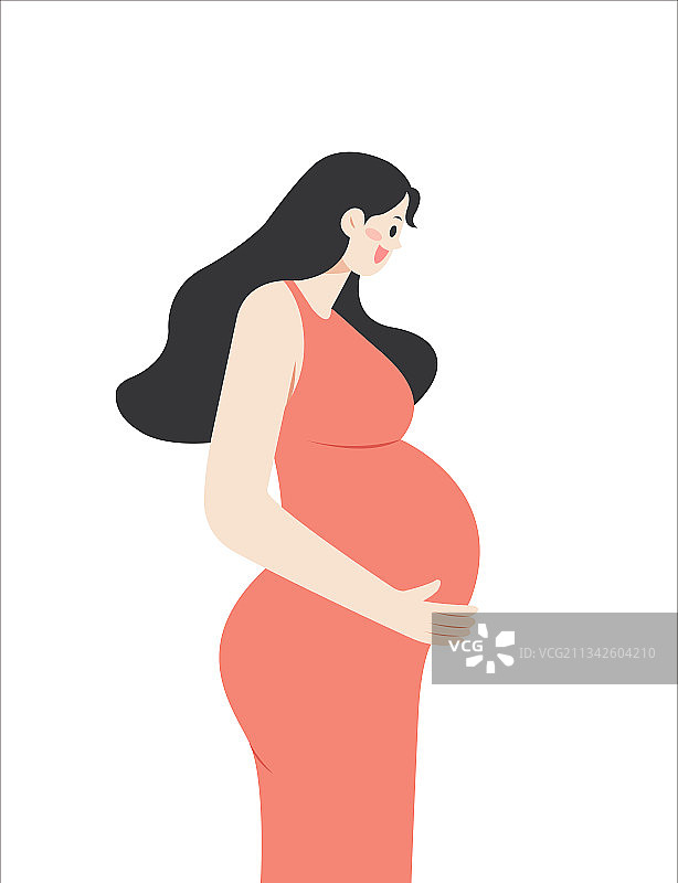 妈妈,怀孕,肚子,美丽的,一个人图片素材