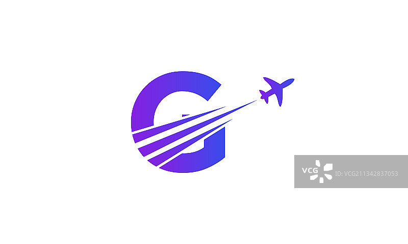 航空旅行g标志设计与g字母图片素材