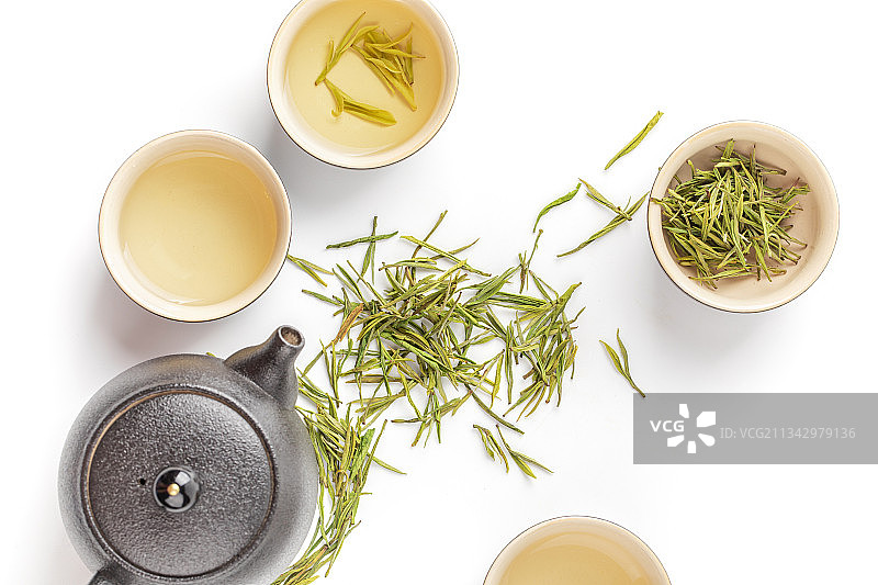 中国传统茶叶安吉白茶图片素材